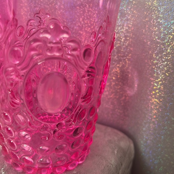 4 cups pink luxury barbiecore plastic 50s design cute neon see through stackable - Picture 9 of 9